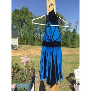 Art Stone size SA blue dancewear tap jazz sequin black velvet small adult tassel